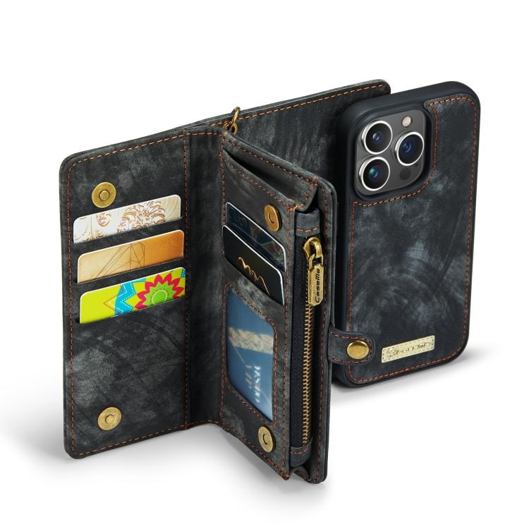 Pre iPhone 13 Pro CaseMe-008 Odnímateľné Multifunkčné Kožené Puzdro s Horizontálnym Preklopom