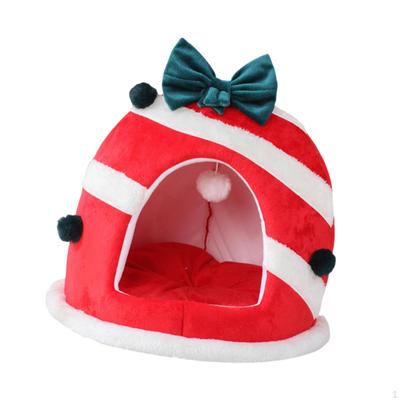 Letto per gatti di Natale per gatti da interno Grotta per animali domestici Carino Caldo Nascondiglio per gattini Inverno Nido creativo