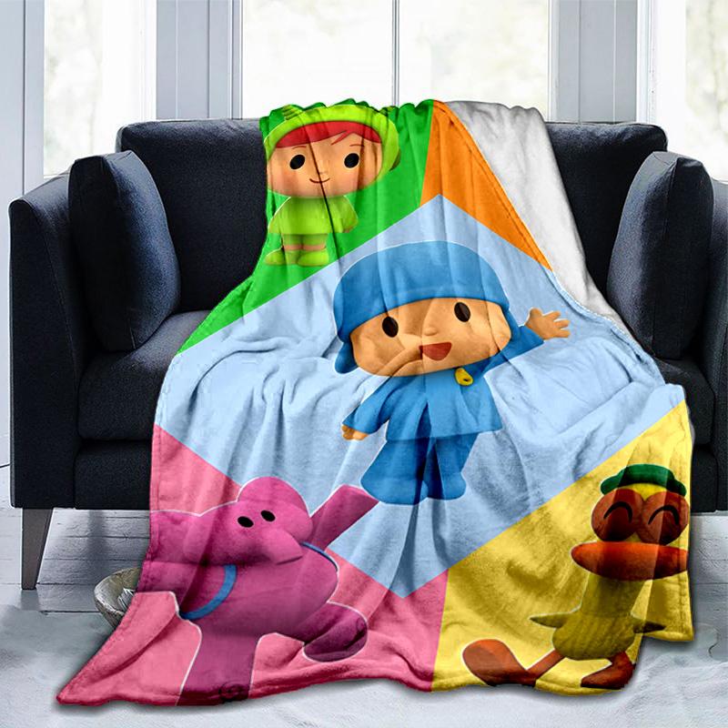Coperta Avventura Colorata di Pocoyo Adatta per Divani, Letti, Uffici e Campeggio - Regalo Perfetto per Halloween Natale