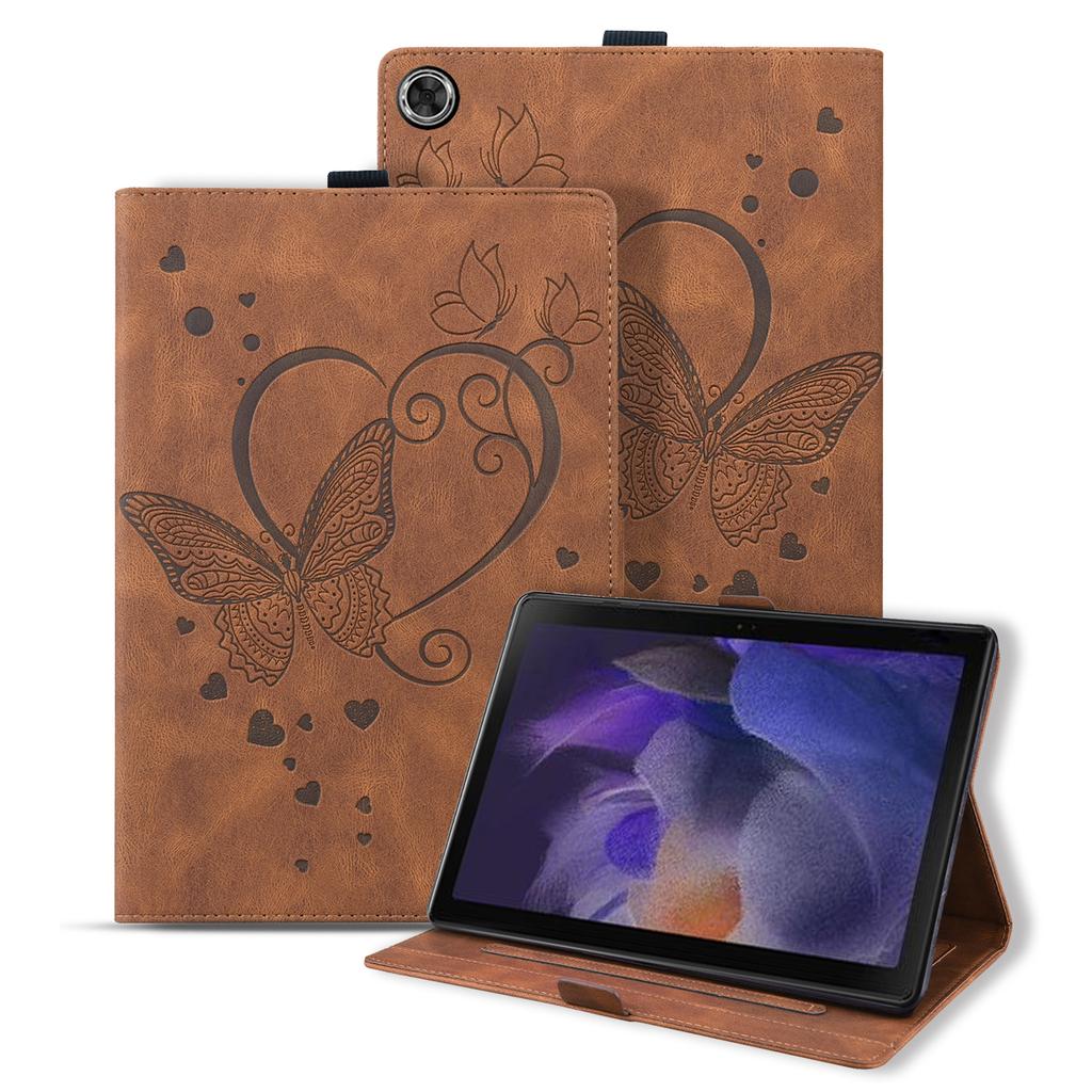 Applicable to Samsung Tab A9 + 11 inch 2026 tablet leather case A11 matte love butterfly embossed card holder