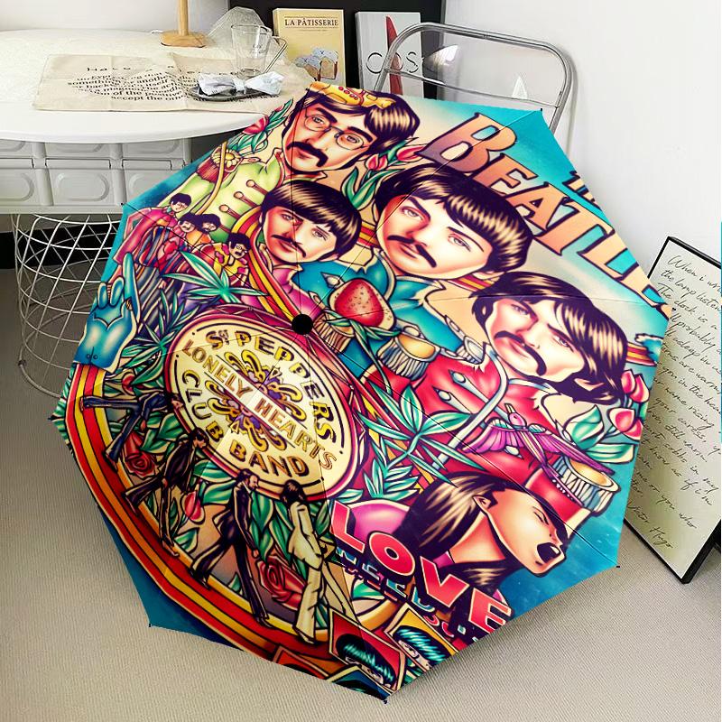 1PC Beat Music Umbrella Folding Umbrella, Automatic Umbrella 8-Frame for Travel, Casual Lightweight Birthday Christmas Gift