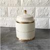 Ceramic Handmade Pagoda Style Storage Jar Tank Make Up Jewelry Box Home Decoration Candy Suger Jar Decorative Cans Candle Holder