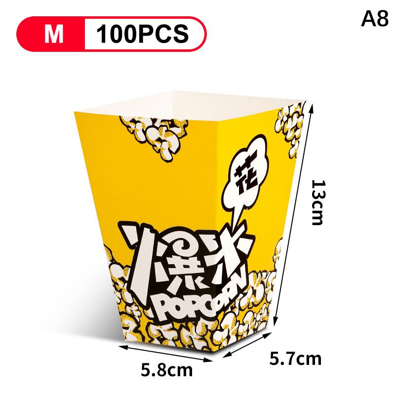 Disposable Popcorn Buckets Container Holder Paper Cup Popcorn Boxes Packaging Box For Theme Birthday Party Decoration