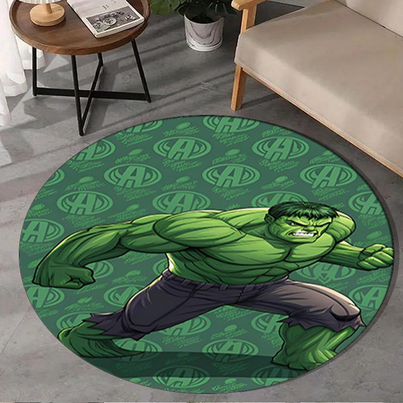 1PC Superhero Power Burst Round Rug, Non-slip Chair Mat, Home Decor, Circle Carpet Perfect for Office, Bedroom, Living Room,Christmas gift