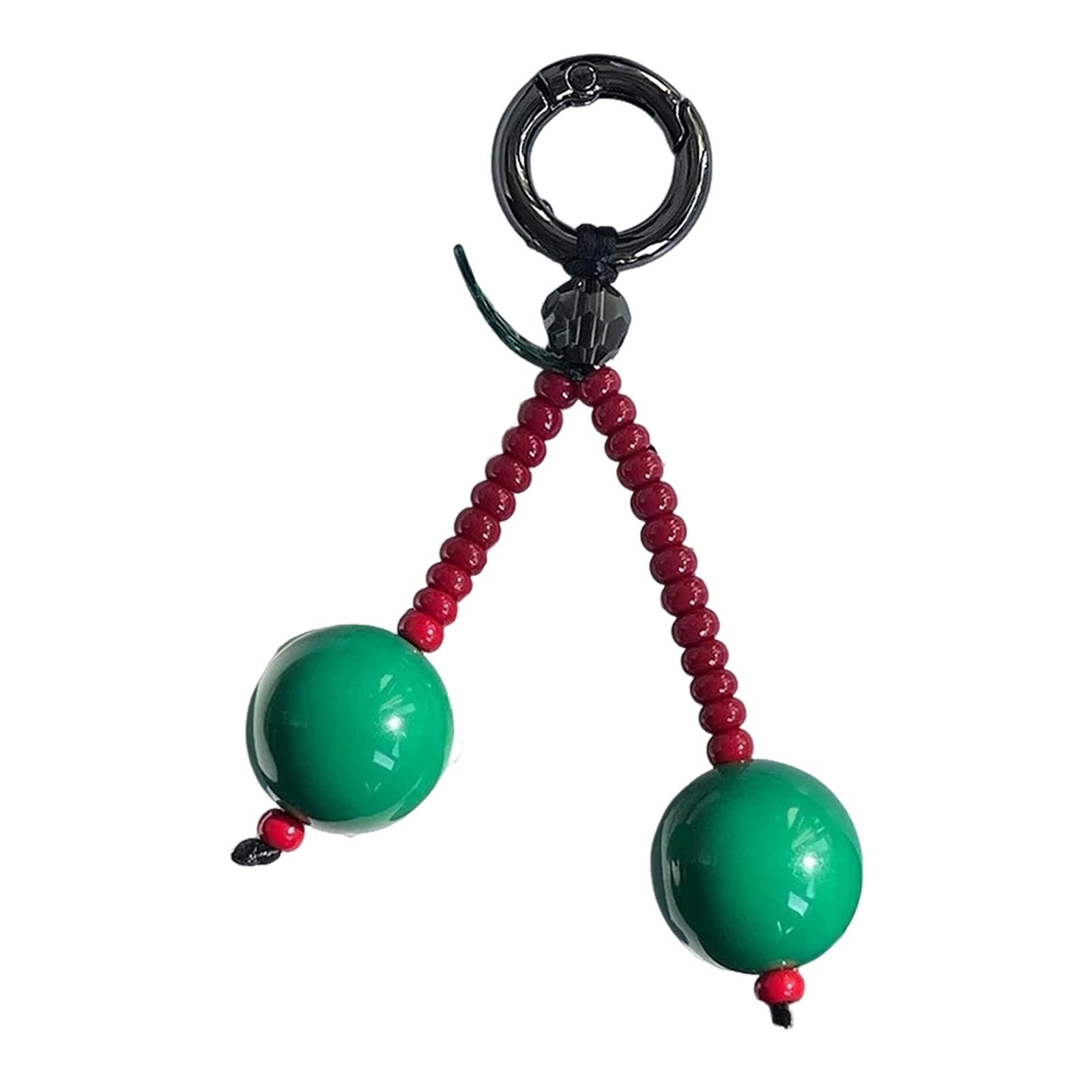 

Вишневая красочная подвеска из бусин ручной работы в уникальном стиле, подвеска для сумки, красочный подвесной шарм, подходит для сумок или брелоков зелёный