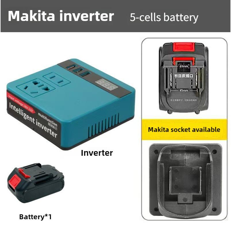 Multi Functional Intelligent Inverter Small Portable Lithium Battery Inverter AC220V/DC5V/12V Tool Accessories