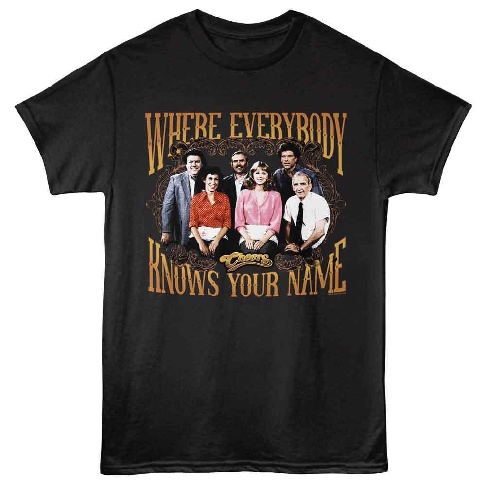 

Cheers - Everybody Knows Your Name - Black Adult Short Sleeve T-Shirt M