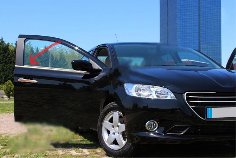 Skleněné lemování (nerezová ocel) 6 ks, OmsaLine (s větračkou) pro Peugeot 301