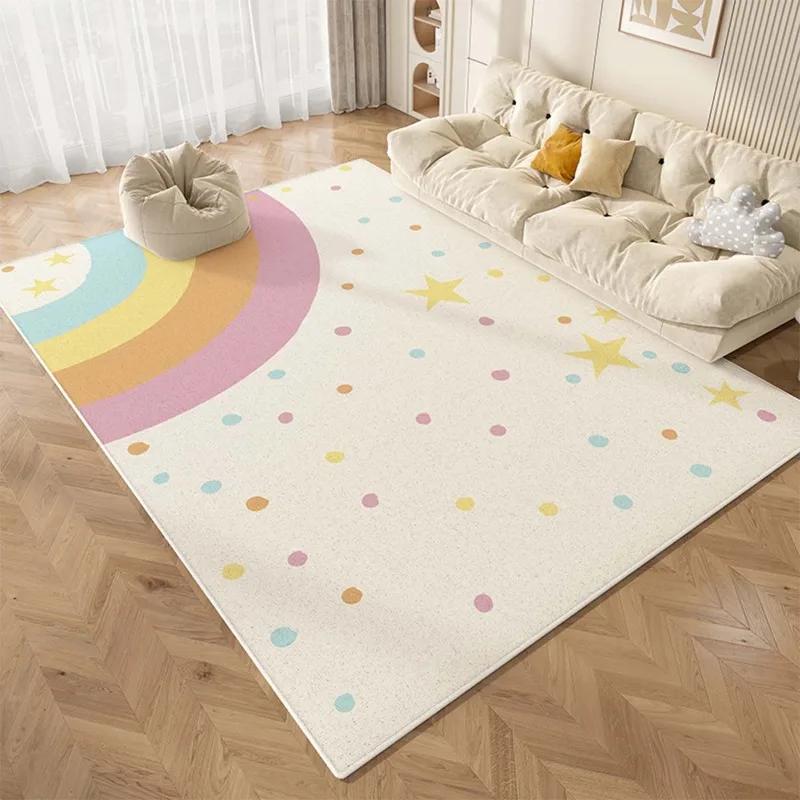 Cartoon Pattern Large Area Floor Mats, Living Room, Sofa, Bedroom, Bedside Rugs, Non-slip, Wear-resistant, Easy-care, Soundproof