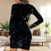 Plus Size Women Long Sleeve Slim Fit Bodycon Midi Dress Chic Daily Party Dress