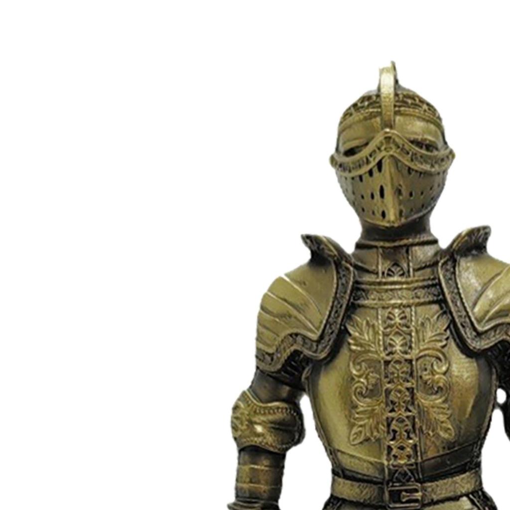 Mittelalterliche Ritterstatue, Kunstharz-Skulptur, Kunst, abstrakte moderne Ritterstatue, Ritterornament für Tisch- und Schreibtischdekoration