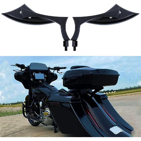 8Mm 10Mm Black Motorcycle Rearview Side Mirrors Blade Compatible With Harley Sportster Iron 883 Road King Street Softail Electra Glide
