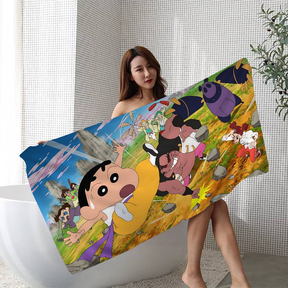 

Anime C-Crayon S-Shin-chan Microfiber Printed Beach Towel Mountain Climbing Yoga Beach Swimming Running Absorbent Soft Towel W40*H60(CM)