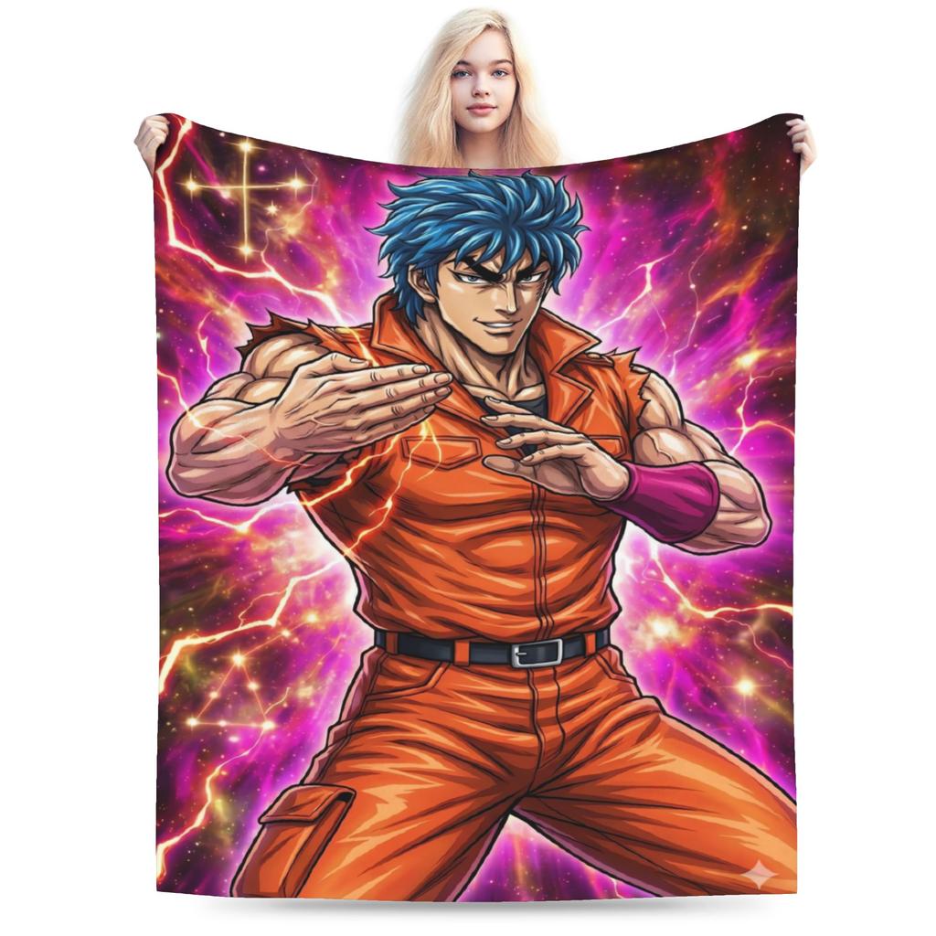 Warm Blanket Children Travel Hokuto No Ken Survivor Cute Throw Blanket  Flannel Bedspread For Living Room Funny Sofa Bed Cover