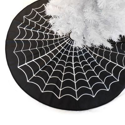 Décoration Jupe d'Arbre d'Halloween Blanche Toile d'Araignée Tablier d'Arbre Ambiance Festive Décoration Assortie pour Arbre