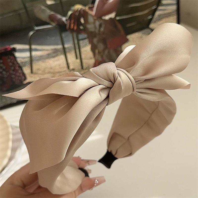 Top Bow Knot Satin Cloth Headband for Women Girls Daily Shopping Head Wears Simple Ladies Hair Hoop Accessories