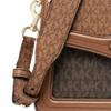 Michael Kors MK Jessie Commuter Logo Color-Block Faux Leather Shoulder Crossbody Bag Medium Women Bags Dark-Brown White 30S0GI6L2V-299