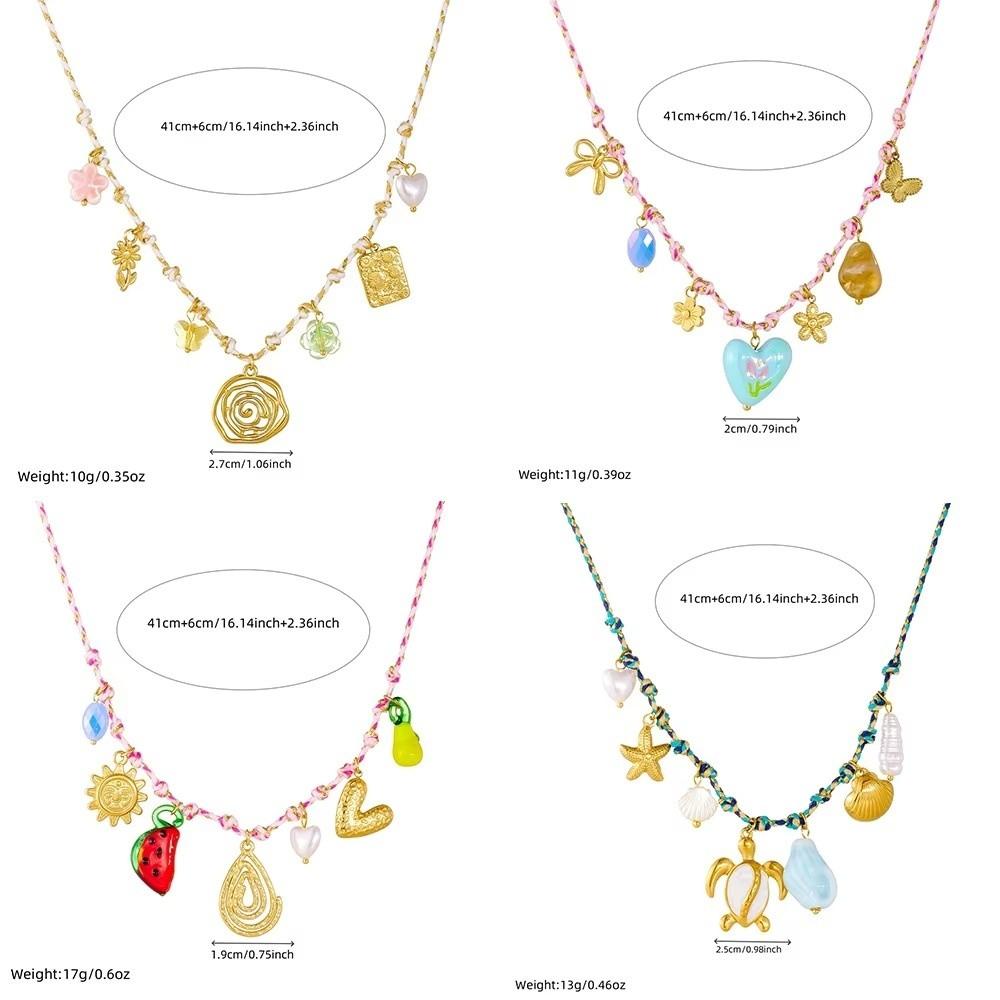 Multi-Pendant Shell Pendant Necklace Ocean Series Clavicle Necklace Starfish Necklace  Summer