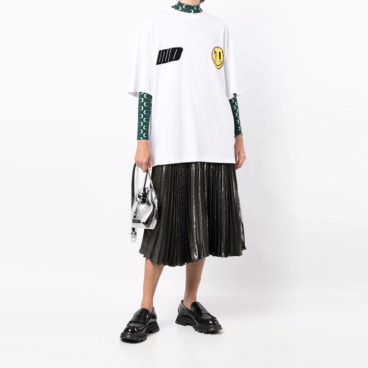WE11DONE Ss22 Logo Heart Pattern Printed Round Neck Short Sleeve T-Shirt Unisex T-Shirts White WD-TT1-22-672-U-WH