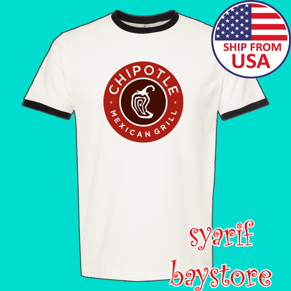 Chipotle Mexican Grill Men#039;s Ringer Black Size S to 3XL Unisex T-Shirt XL