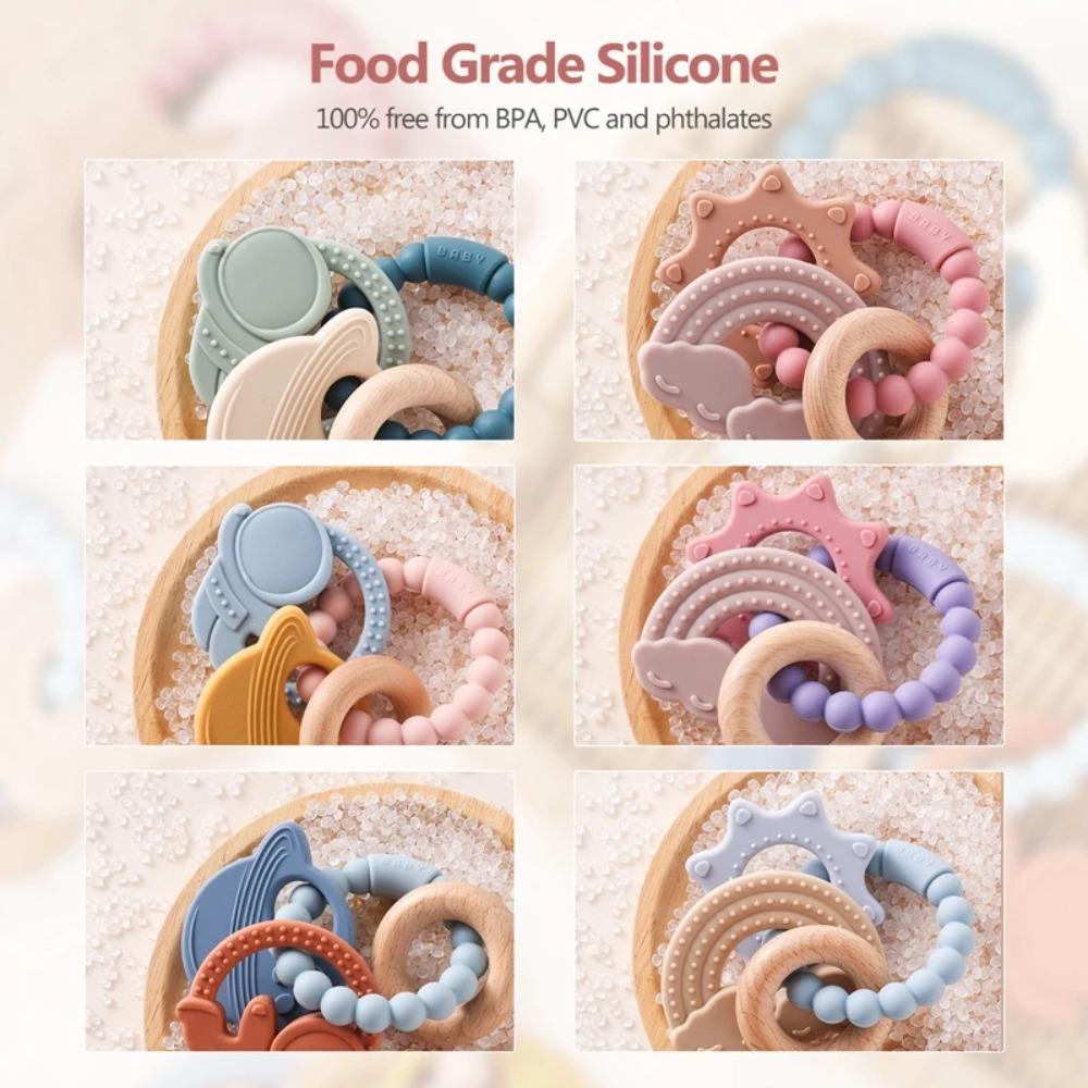 Baby Silicone Bracelet Teether Toys BPA Free Silicone Celestial Nursing Teething Toys Food Grade Silicone Newborn Toys Gift