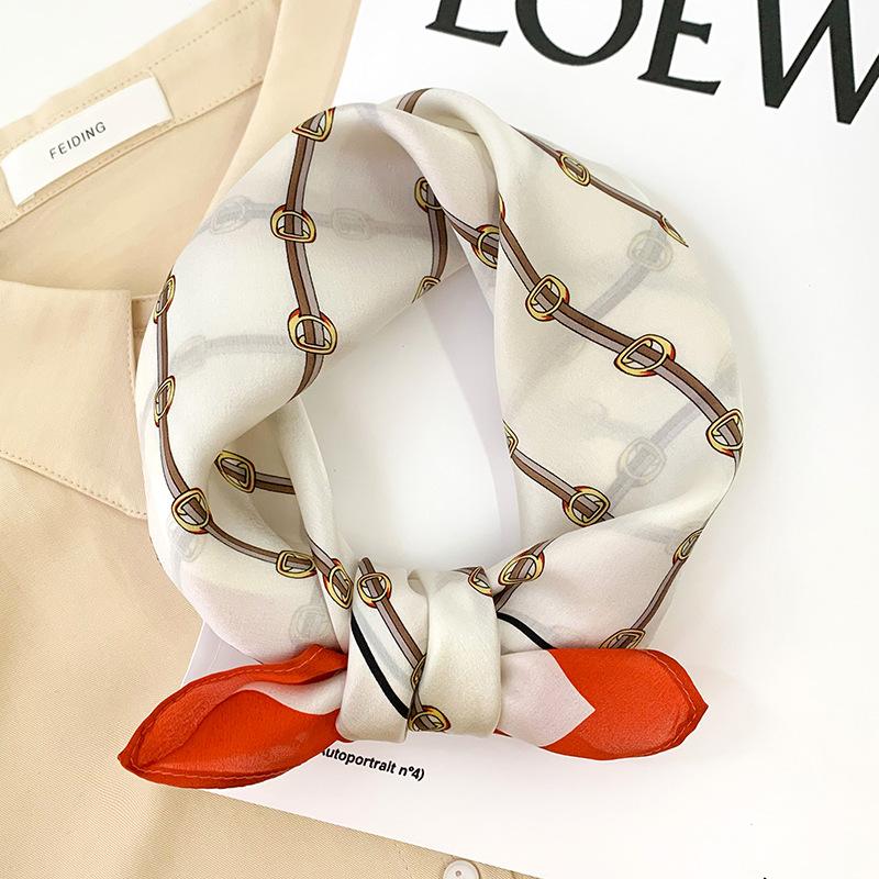 New European and American Decorative Silk Scarf for Women's Fashionable and Fashionable Summer Thin Sunscreen Multi-function Square Scarf