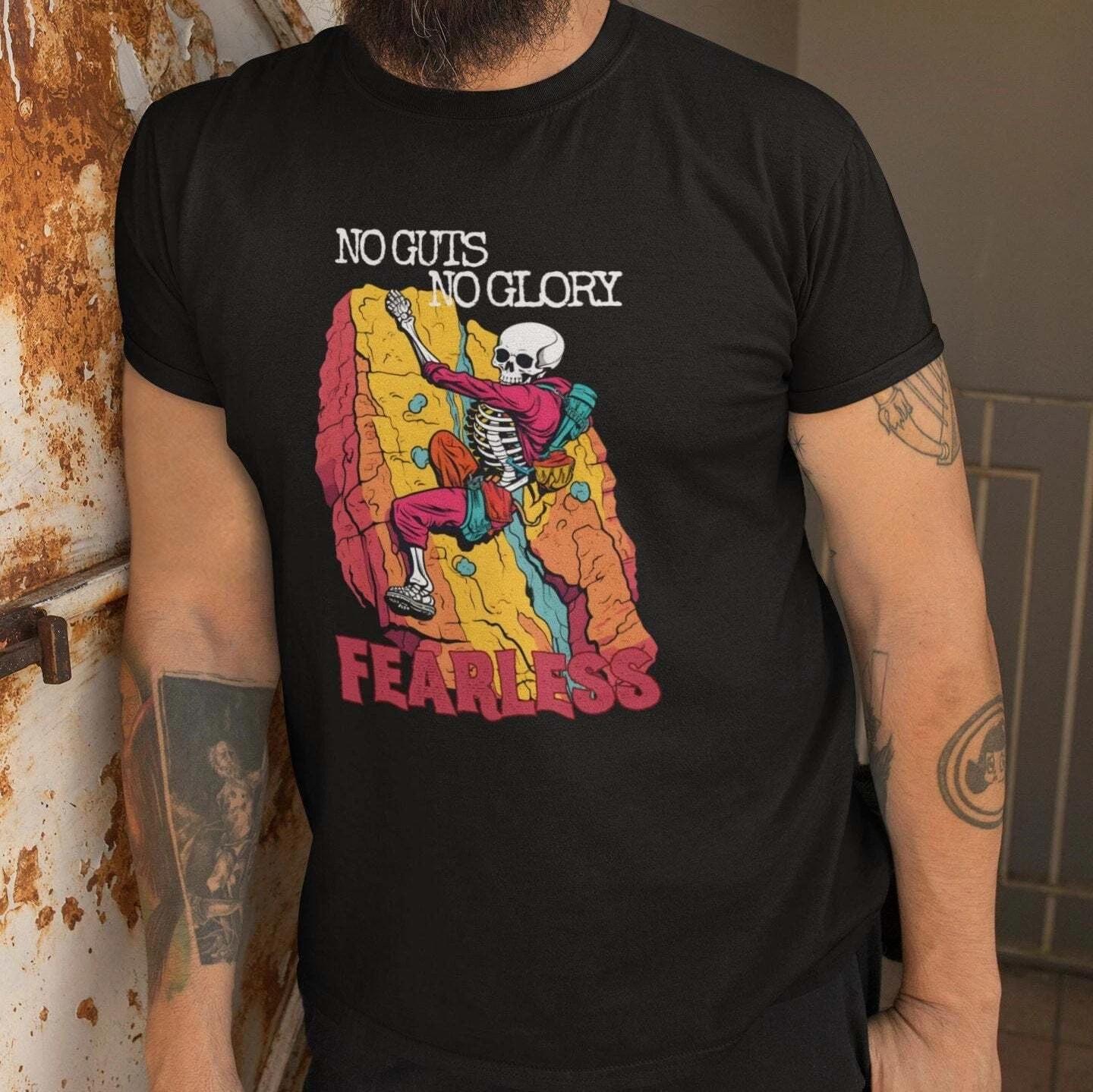 Rock Climbing Shirt, No Guts No Glory S