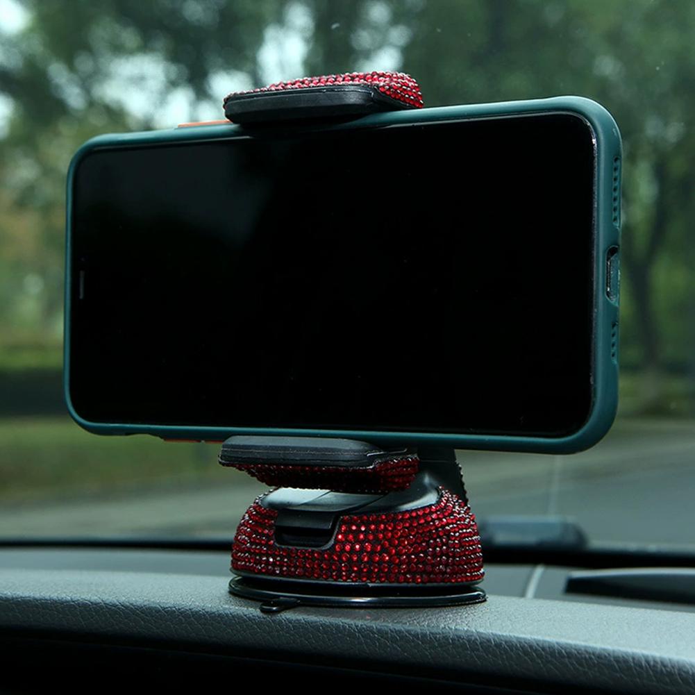 For Mobile Phone Car Holder Crystal Diamond Car Phone Holder Universal 360° Rotatable Secure Perfect For Easy Navigation Q9Z8