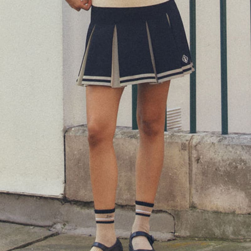 

Полосатые носки до середины икры LIKK (бежевый) Beige F