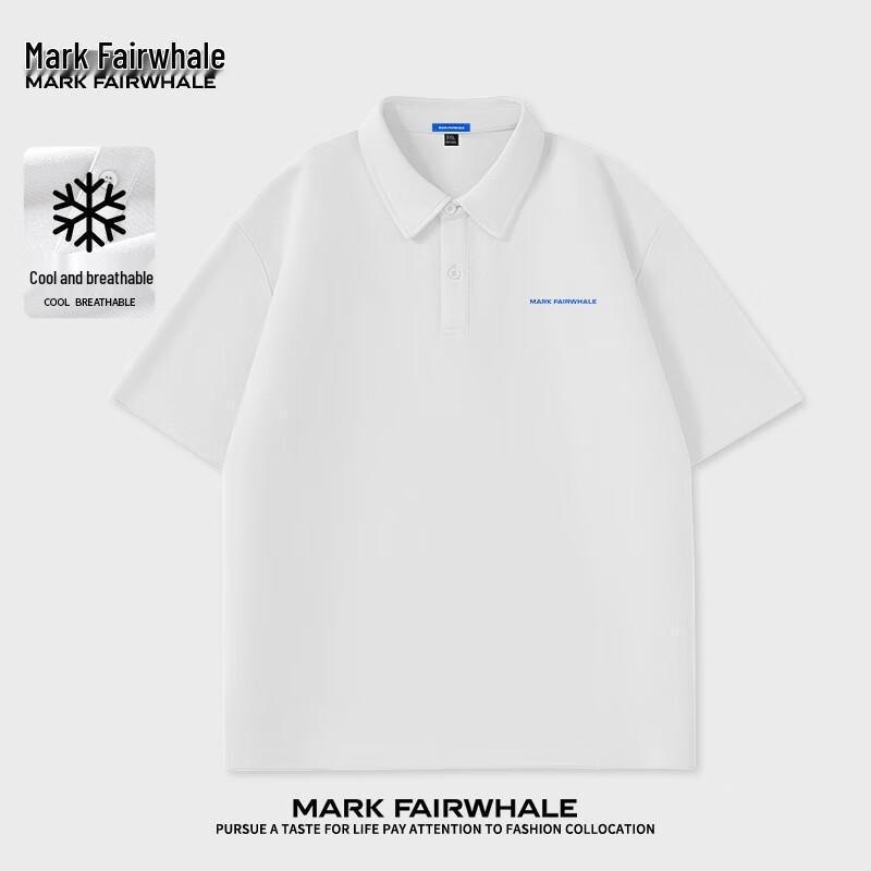 Mark Fairwhale Men s Pique Polo Shirt with Letter Print 3XL