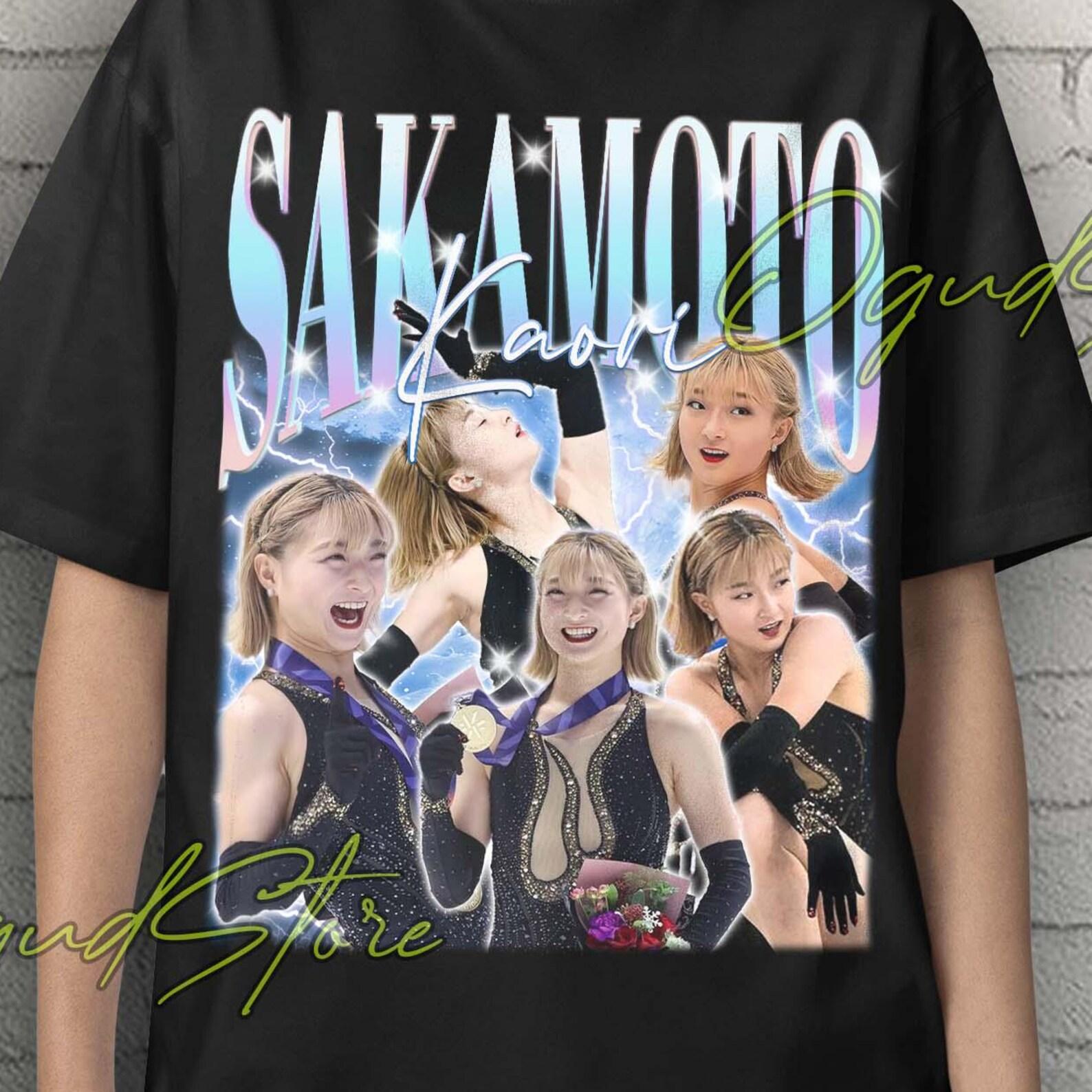 Kaori Sakamoto Ice Skating Collage T-Shirt, Retro Graphic Tee, Figure Skating Apparel S