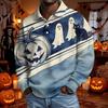 Men's Halloween Long Sleeve Button Up Shirt for Party and Casual Wear