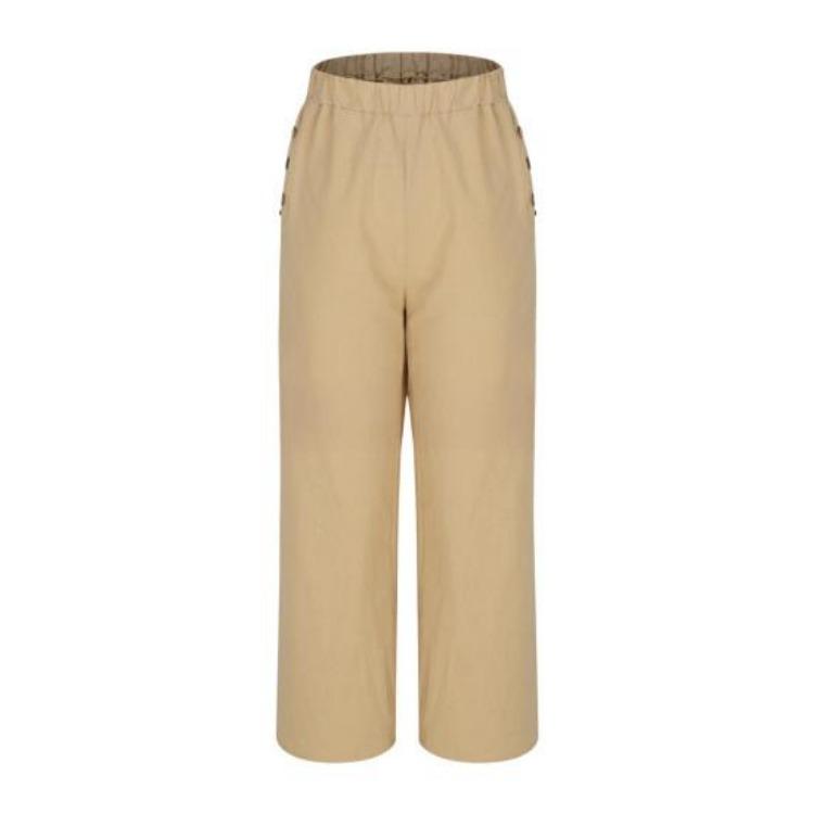 Wide Leg Pants Women Casual Solid Color Long Trousers with Pockets Loose Fit High Waist Daily Wear Elastic Waist