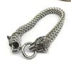 Nordic Titanium Steel Double Bracelet Men's Viking Celtic Wolf Head European and American Bracelet Bracelet