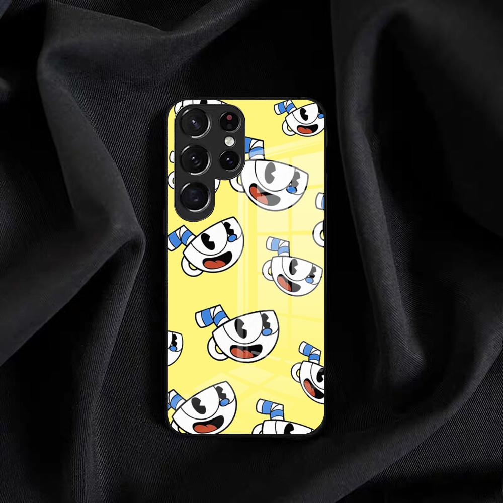 Hot Game C-cuphead Phone Case For Samsung S25 Edge Ultra S23 S22 S21 S20 Ultra Plus S24 Fe A54 A53 A25 Glass Cover