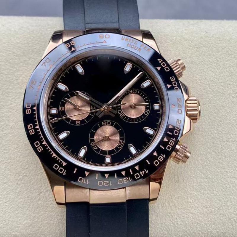 Rolex Daytona 40mm Diamond-Inlaid Multifunctional Automatic Mechanical Men's Watch.