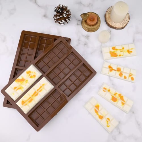 DEVENTORZ Chocolate Bar Molds, Silicone Molds, Non-Stick Chocolate Molds, Flexible Silicone Candy Bar Molds, Heat-Resistant Baking Tools, Food-Grade S