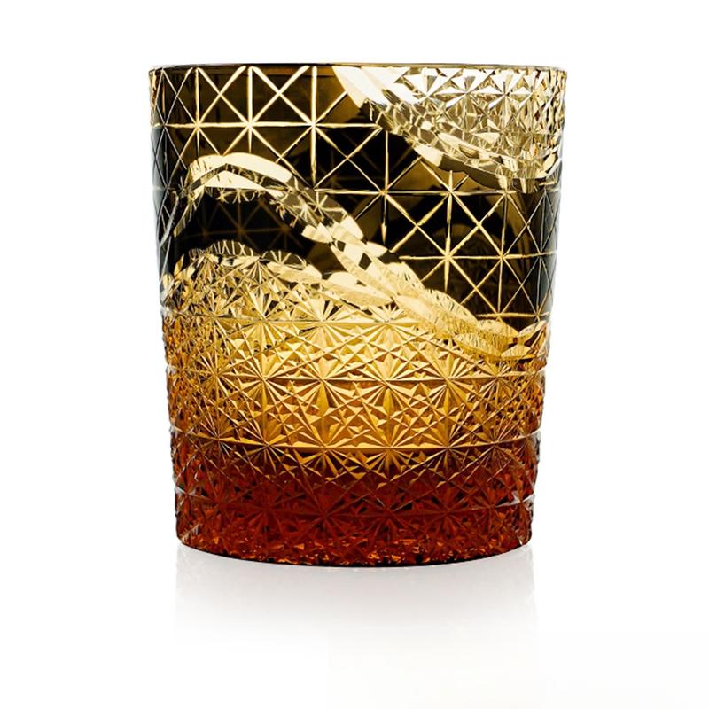 Edo Kiriko Hand-Carved Crystal Whiskey Glass