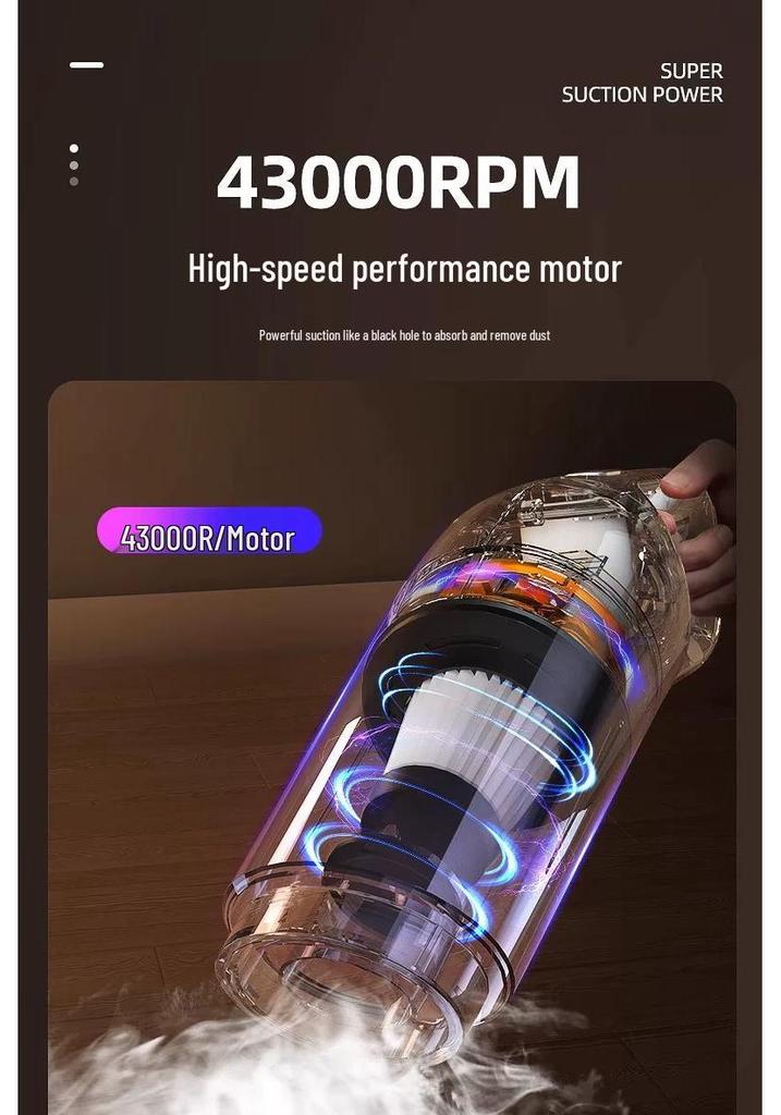 Powerful Handheld Vacuum Cleaner for Home & Car - Quiet, High Suction, Dust & Pet Hair Removal