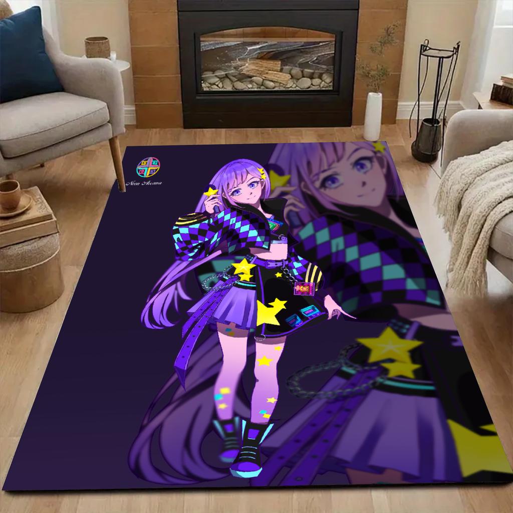 Cartoon Girls Anime Carpet Floor Rug Washable Anti-Slip Unique Decor for Living Room Play Room Girls Bedroom Popular Rug