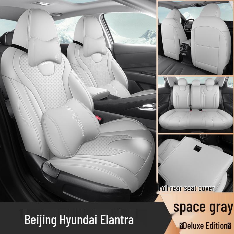 Universal Leather Car Seat Cushion for Beijing Elantra - Fits Five-Seater, All-Season Use