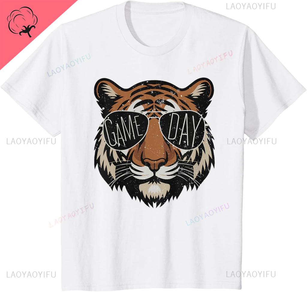 Touchdown American Football Game Day Thanksgiving Tiger Cool TShirt Cotton Unisexs Tshirts Streetwear Harajuku Ropa Hombre