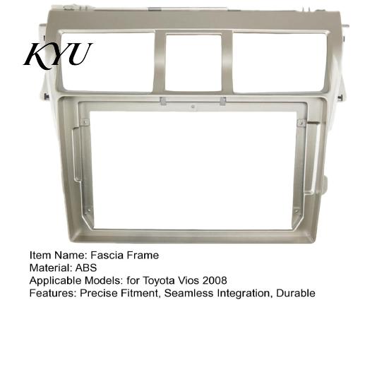 Interior Decoration Accessories 9 Inch Car Radio Fascia Frame for Toyota Vios 2008, Center Console Dust Proof Protective Cover Navigation Panel Frame,