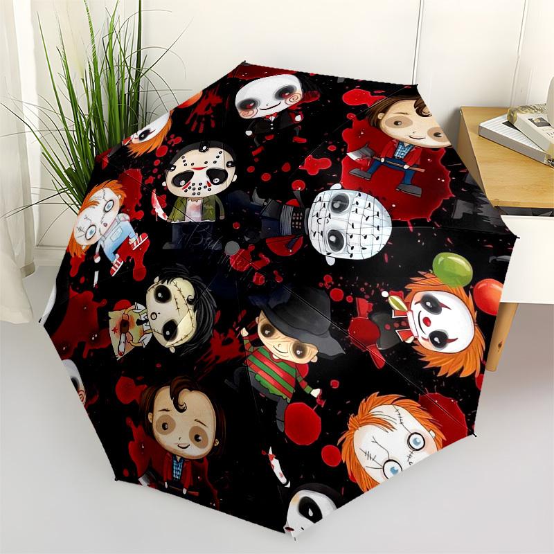 

1pc Halloween Horror Icons Umbrella with Plastic Handle,Suitable for All Seasons Home Travel Outdoor UmbrellaM1342