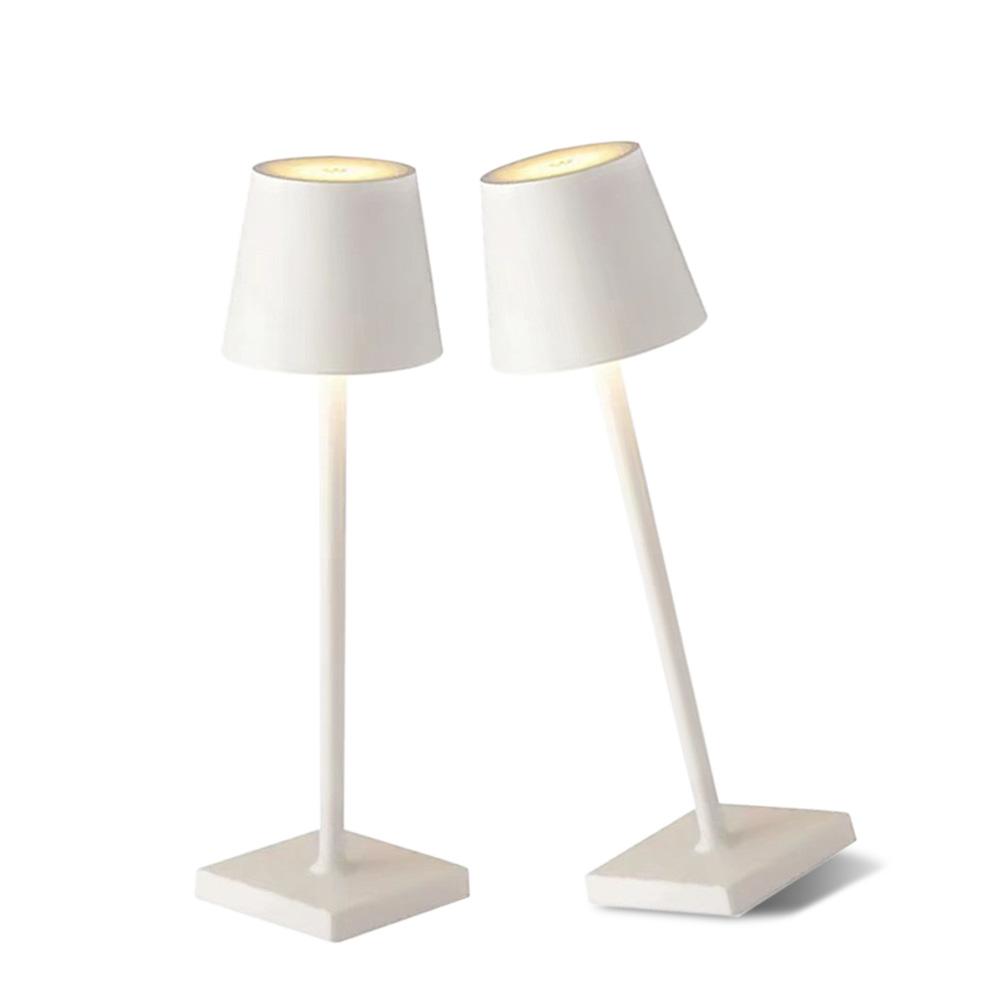 

2 шт. Перезаряжаемая светодиодная настольная лампа, сенсорный выключатель, 3 уровня яркости, диммируемые настольные лампы, бар, клуб, ужин, креативное декоративное окружающее освещение 2pcs белый