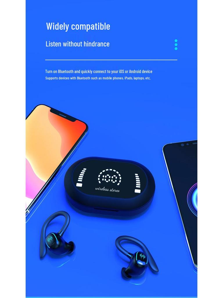 Noise-Cancelling Ear-Hook Bluetooth Gaming Headphones with Long Battery Life and High Sound Quality