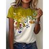 New Flower Petal Pattern T-Shirts Floral 3D Print Women's Short Sleeve Round Neck T Shirt Tees Harajuku Y2K Tops Female Clothing