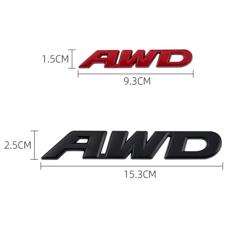 3D Metal AWD Letters Rear Trunk Fender Emblem Badge Sticker Decals For Honda CRV HRV Highlander Car Styling Accessories GI7
