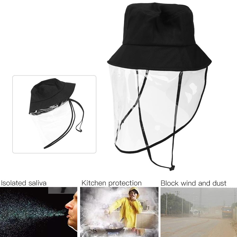 Baumwoll Outdoor Modischer Anti-Speichel-Hut mit durchsichtigem PVC-Gesichtsschutz zum Wandern Camping
