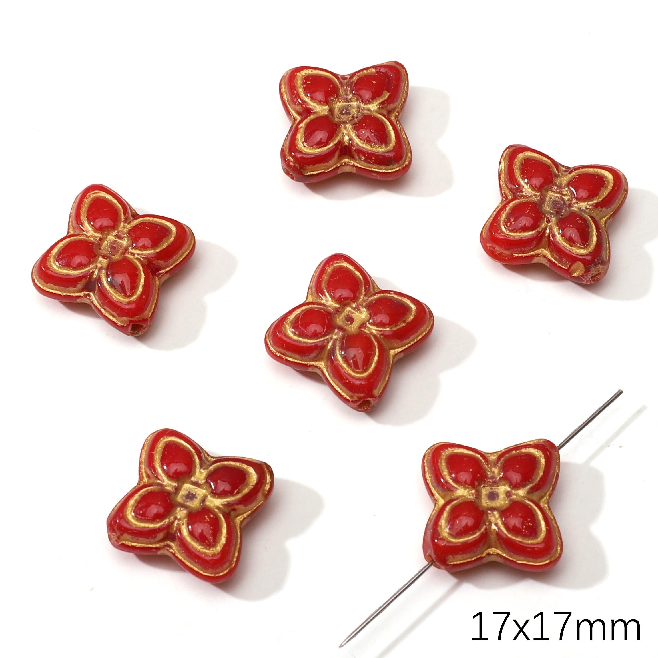 

1-20 шт. Скляні чеські намистини, розсипні намистини-роздільники для виготовлення ювелірних виробів, DIY браслет, намисто 17x17mm 1pc